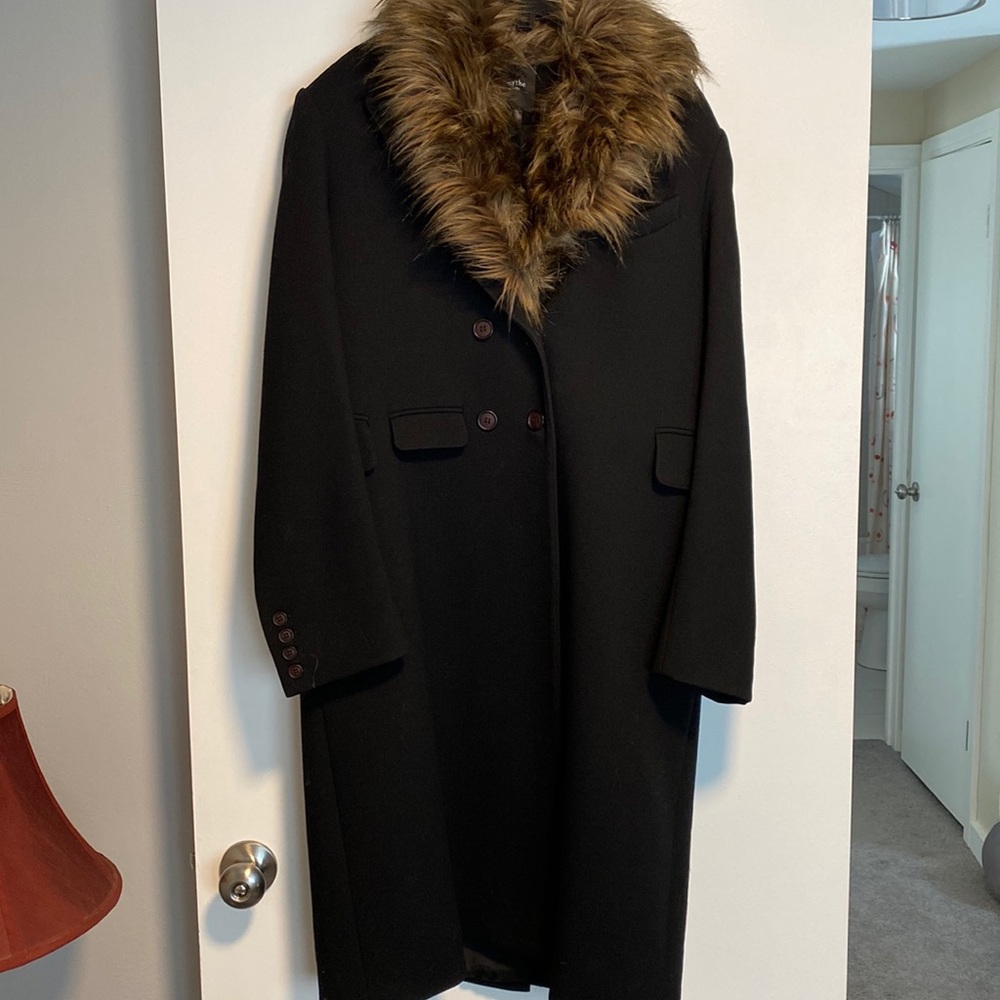 Smythe Navy Wool Coat/removable collar